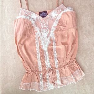 Angie Mauve Embellished Peasant tank